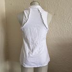 Lilly Pulitzer Luxletic Martina UPF 50+ White Ruffle Polo Tank Top Medium Photo 6