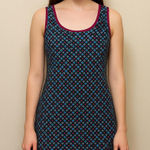 Vintage Watercolor Geometric Midi Dress Sleeveless mumu modest dress Size XL Photo 0