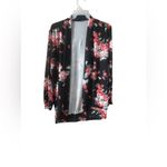 Ecowish Echowish Size 3X Black and Red Floral Cardigan Photo 1