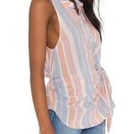 Free People  Top Revolve NWT Striped Sleeveless Wrap Shirttail Hem Womens SIze XS Photo 1