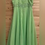 Vintage Mike Benet Size Small Lime Green Sequin Babydoll Chiffon Prom Dress Photo 9