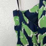 Tory Burch Eloriane Navy/Green Leaf Print Silk Halter Dress Size 4 Photo 5