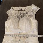 Women’s Ivory Dress & Matching Chiffon Jacket with beautiful detail Size L**READ Size L Photo 9