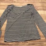 Steve Madden womans black & white striped long sleeve shirt size medium Photo 0