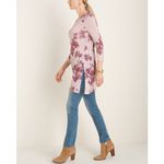 Chico's Womens Floral Side Slit Tunic Top Pink Sz 3 (XL) Feminine Flowy Longline Photo 9