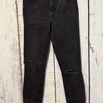Madewell  Distressed Raw Hem 9" High Rise Stretch Black Sea Skinny Jeans Size 28T Photo 0