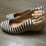 G.H. Bass Women's Emilie Navy/White Stripe Espadrilles Rope Wedge closed toe 11 Black Photo 1