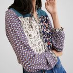 Anthropologie  Maeve Mixed Pattern Button Front Top Size XS Photo 1