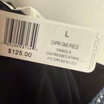 We Wore What Capri Blue Star Strapless One-Piece Tie Waist Blue Swimsuit L Photo 10