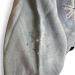 Blue and White Faux Fur Cozy Snowman Holiday Festive Cardigan Size Large Photo 3