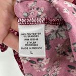 Dual Nature Red Floral Mock Neck Long Sleeve Ruched Midi Dress Size Large Photo 7