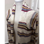 Style Rack  Boho Womens Open Cardigan Sweater Striped Aztec Soft Knit Fringe S/M Photo 2