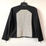 French Connection  Faux Leather Trim Tweed Panel Blazer Jacket 10 Photo 3