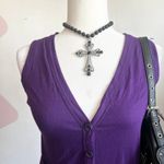 Forever 21 Purple Button Knit Vest, Y2K, Grannycore,‎ Indie, Retro, Cottagecore, Small Photo 1