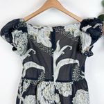 Elliatt NWT Picard Floral Jacquard Mini Dress in Black Silver/Gold Size Small Photo 5