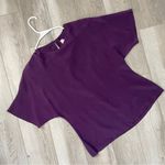 Vintage Silk Top short sleeve crop womens Purple (size 8) contemporary classic Photo 0