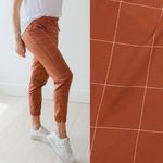 ALBION FIT Jetsetter Jogger Pants Ankle Zip Rust Windowpane Athletic Outdoor Photo 2