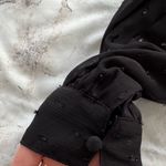 EXPRESS Black Long Sleeve beaded deep V-neck belted festival Wrap Romper siz XXS Photo 3