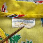 VTG 70s Loungees Shirt Womens 12/14 Yellow Parrot‎ Top Snap Cover Up Pocket USA Photo 1