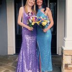 Alice And Elle Blue Sparkly Prom Dress Photo 1