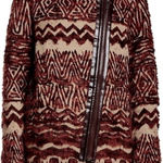 Free People Free‎ People Brown Boho Indie Wool Aztec Print Asymmetric Zip Jacket Coat Small Photo 0