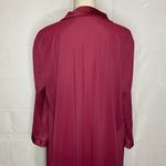 Vanity Fair Vintage  Wine Burgundy Embroidered Button Down Nylon Plus Size Medium Photo 5
