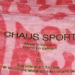 Josephine Chaus Chaus Sports Pink Zebra Leopard Cheetah Print V-Neck Shirt Size Large EUC #2901 Photo 3