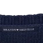 Brandy Melville  Rugby Striped Green Blue Crewneck Sweater Holiday  preppy Cotton Photo 4