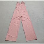 SheIn Jumpsuit Pink Wide Leg Women Ruffle Neck Sleeveless Palazzo Pants Elastic Photo 1