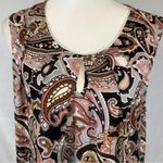 Kasper  multicolored paisley print pleated keyhole top size petite medium Photo 1