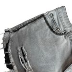 Free People Size 27 Embroidered Trim Denim Shorts Washed Black Distressed Grunge Photo 1