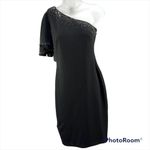Calvin Klein NWT Women's One-Shoulder Black Ruffle-Sleeve Cocktail Dress Sz 2 Photo 3