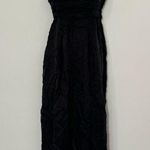 Madewell NWT Ruched Crop Straight-Leg Jumpsuit in Black Size 6 Photo 4