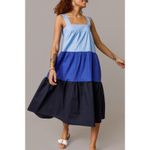 NWT Francesca's Ophelia Colorblock Maxi Dress Size XS Blue Tiered Sleeveless Photo 1