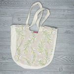 Cotton cloth tote bag purse beach bag w/ baby sloth painting in teacup tropical Blue Photo 3
