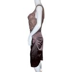 Suzi Chin For Maggy Boutique Dress Womens 6 Purple Satin Ruched Formal Cocktails Photo 2