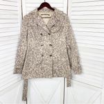 Anthropologie Daughters of the Liberation Subtle Survival Animal Print Trench Coat Taupe 2 Photo 8
