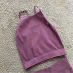 Kimberly C Ribbed Tank Bike Short Set Mauve Size Small Photo 3