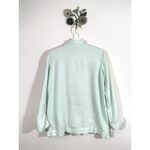 J.Jill Seafoam Green Long Sleeve 3 Button Tunic Jersey Lined Linen Pockets Small Photo 5