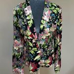 Aryn K  Anthropologie Women's Bold Black Floral Blazer Button Jacket Coat Med Photo 0