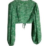 Jonathan Simkhai Adelaide Green Long Sleeve Tie Front V Photo 7