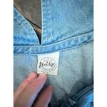 VTG Bridge Sports Wear Denim Dress Women Medium Cottage 90s Prairie Peasant Flaw Blue Photo 1