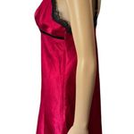 Cabernet Red Black Silky Satin Velvet Goth Witchy Romantic Lingerie Slip Dress Photo 3