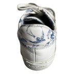 Reformation /Anthropologie Harlow white leather blue floral sneakers size 8 Photo 9