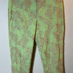 Lilly Pulitzer Vintage Cropped Pants Green Pink Pineapple Floral Size 10 Photo 0