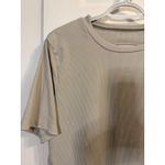 Ribbed Knit‎ Top Short Sleeve Crew Neck Casual T Photo 1