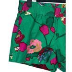 J.Crew  Hibiscus Flowers Floral Boardwalk Linen Shorts Pockets 0 Kelly Green Photo 2