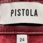 Pistola  Red High Crop Bootcut Faux leather Jeans Size 24 Photo 8