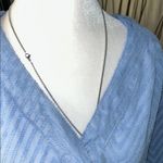 Grand & Greene Blue and White 3/4 Bell Sleeve Blouse Size L Photo 4
