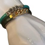 Vintage Vita Florence 24k Gold Bangle & Modern Manelli Silver Leather Bracelet Photo 0